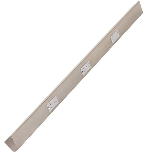 42" 20 amp 120 volt Satin Nickel 3 Duplex Receptacle Under Cabinet Power Strip